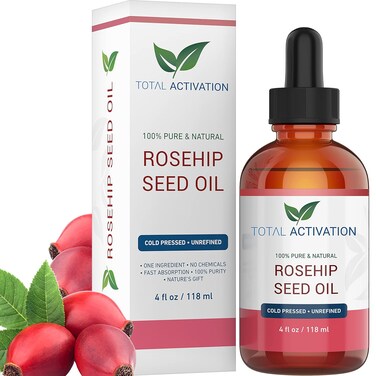Rosehip Seed Oil 100% Pure, Unrefined Moisturizer for Hair Skin Nails and Face Reduces Fine Lines, Scars and Stretch Marks, Hair Growth Serum 4 Fl. Oz