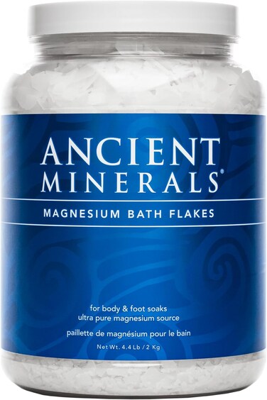 Ancient Minerals Magnesium Bath Flakes - Bathing Alternative to Epsom Salt - Soak in Natural Salts - High-Absorption Efficiency for Relaxation, Wellness &amp; Muscle Relief (4 .4 lb)