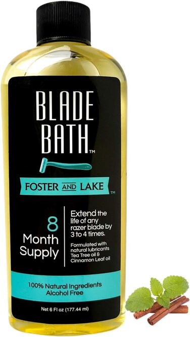 Foster and Lake - Blade Bath, 6 oz - Increase Razor Blade Life, How to Make Razors Last Longer