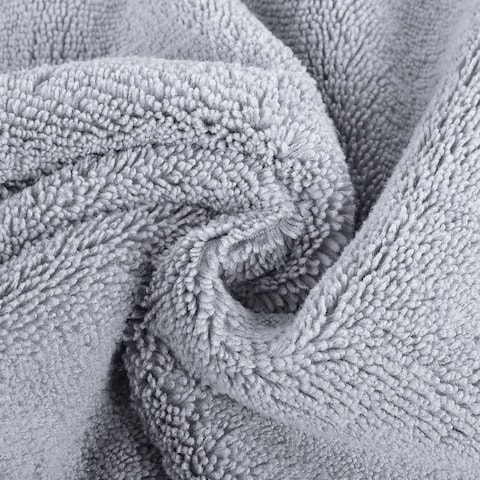 POLYTE Premium Lint Free Microfiber Washcloth Face Towel, 13 x 13 in, Set of 6 (Gray)