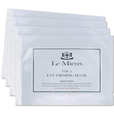 Le Mieux TGF-B Eye Firming Mask - Triple Growth Factor Serum Eye Patches for Visible Puffiness, Fine Lines &amp; Dark Circles with Red &amp; Green Algae, Hyaluronic Acid, Peptides (4 Masks)