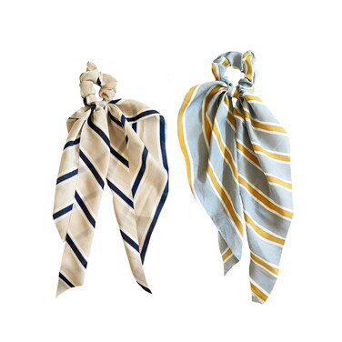 Headbands of Hope Darling Scrunchie Hair Tie Set For Women - Fashionable Hair Accessories Great for Yoga and Casual Wear - Adjustable Elastic Head Turban Fits Girls and Babies (Striped)