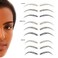 Godefroy MyBrows Long Lasting Eyebrow Transfers, Low Arch, Light Brown, 12-Pairs of Brows