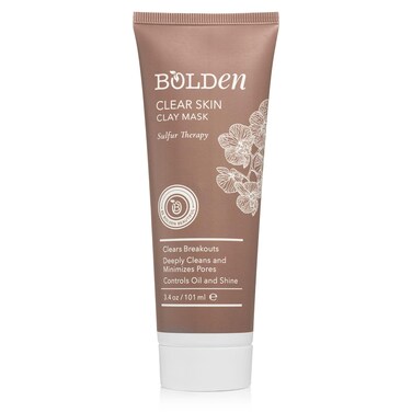 BOLDEN Clear Skin Clay Mask   Made with Sulfur for Deep Pore Cleansing &amp; Preventing Breakouts   Pore Minimizer and Oil Reducer for Sensitive Skin   3.5 fl oz