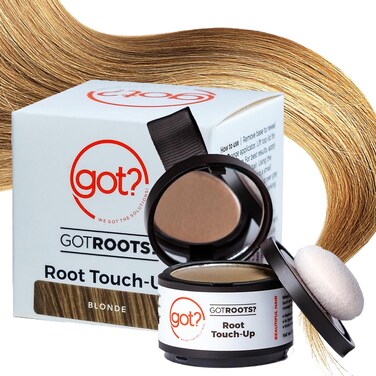 Got? Roots - Root Touch Up Hair Color, Brow Filler &amp; Hairline Powder - Temporary Thinning &amp; Gray Hair Cover Up - Pigment Infused Binding Root Touch Up Powder - 0.14 OZ Tub (Natural Blonde, Pack of 1)
