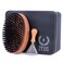 ZEUS 100% Firm Boar Bristle Beard Brush, Military-Style, Brush Gift Set with Brush Cleaner and Tin! (SOFT BRISTLES) - Q92