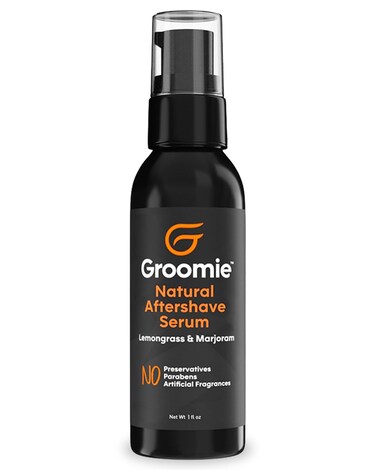 GROOMIE Natural Aftershave Serum for Bald Men - Mens Skin Care and After Shave for Head, Neck, Face &amp; Chin - Soothing Balm to Tend Skin and Prevent Bumps and Razor Burn After Hair Removal - 1 OZ