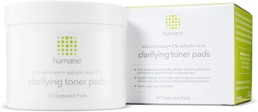 Humane Clarifying Toner Pads for Face - 2% BHA Liquid Salicylic Acid - Pore Minimizer and Facial Exfoliator - Gentle for All Skin Types - Removes Excess Oil, Dead Skin Cells, and Grime - 4 Ounce