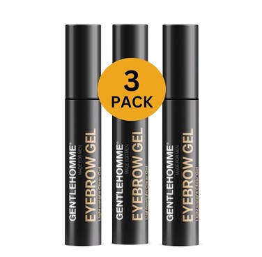 Eyebrow Gel - Men&rsquo;s Clear Brow Gel - Long-Lasting Invisible Hold - Shape, Define, Hold &amp; Set Eyebrows - Liquid Gel &amp; Brush Applicator - Use With Eyebrows &amp; Eyelashes - Vegan - 3 Pack
