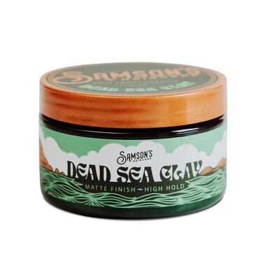 SAMSON'S HAIRCARE Dead Sea Hair Styling Clay, Nourishing and Revitalizing Hair, With Black Hawaiian Sea Salt, High Hold, Ultra-Matte Finish, 4 oz.