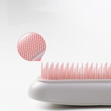 Electric Pink Scalp Massager Hair Scrubber, Portable Vibrating Silicone Hairbrush Comb, Detangling Relax Stress Relief Hair Growth, Anti-Fatigue