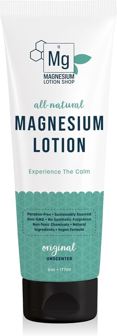Unscented Magnesium Lotion for Sleep   6oz Bottle with 250mg in each Teaspoon   We use Natural Shea Butter in Our Paraben-Free Magnesium Lotion for Leg Cramps