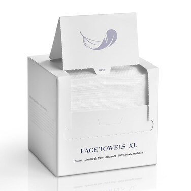 Clean Towels XL&trade;, 100% USDA Biobased Face Towel, Disposable Face Towelette, Makeup Remover Dry Wipes, Ultra Soft, 50 Ct, 1 Pack