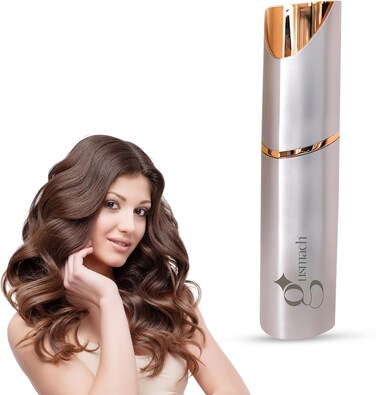 Facial Hair Removal for Women: Rechargeable Painless Hair Remover for Face, Upper Lip, Chin &amp; Peach Fuzz with LED Light, 2 Replacement Heads, and Travel Pouch