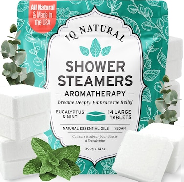 Eucalyptus Shower Steamers Aromatherapy for Women- USA Made - Shower Bombs Aromatherapy for Women, Vapor Shower Tablets Aromatherapy, Menthol Shower Scent Steamers Cold and Flu, Organic Shower Steamer