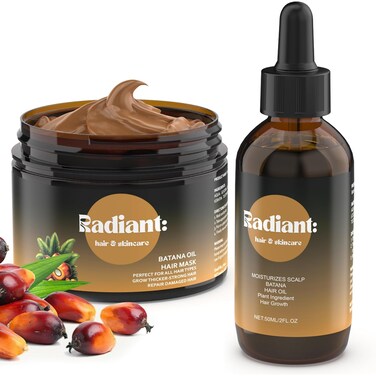 Batana Oil for Hair Growth - Dr Sebi 100% Organic, Pure Batana Hair Growth Oil from Honduras - 2-in-1 Batana Oil and Mask Bundle