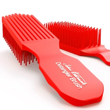 Red Detangler Brush by Felicia Leatherwood - For Kinky, Curly, Wavy 4c or Straight Hair - Tame Your Tangles Smooth Your Coils - Pain Free for All Ages