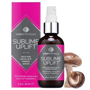 Sublime Uplift Neck Firming Serum - Tightening Cream for Crepey Skin &amp; Wrinkles on the Neck, Chest &amp; Decollete - Anti Aging Treatment Lotion with Shiitake Mushroom Extract, Hyaluronic Acid &amp; Peptides