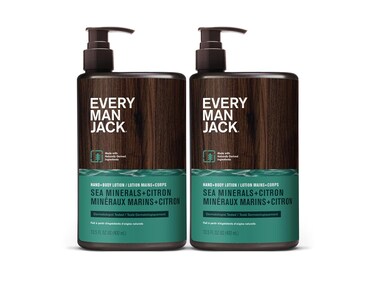 Every Man Jack Mens Sea Minerals + Citron Hand &amp; Body Lotion for All Skin Types - Dermatologist Tested &amp; Hypoallergenic - Nourish Skin with Lightweight Fast Absorbing Lotion - 13.5oz 2 Bottles