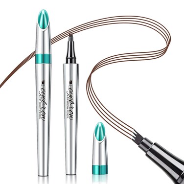 Eyebrow Pencil Eyebrow Microblading Pen - Eyebrow Pen Micro 4 Point Brow Pen Lift &amp; Snatch Eyebrow Eye Makeup Long-Lasting Waterproof &amp; Smudge-proof Natural Eyebrow Hair (Reddish Brown)