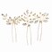 Cubahop Bride Wedding Hair Pins Crystal Bridal Hair Pieces Wedding Hair Accessories Bridal Hair Clips for Women and Girls (Gold)