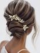 Cubahop Bride Wedding Hair Pins Crystal Bridal Hair Pieces Wedding Hair Accessories Bridal Hair Clips for Women and Girls (Gold)