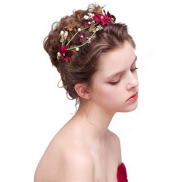 Wedding Hair Comb Silver Leaf Bridal Hair Piece Silver Rhinestone Hair Accessories for Women and Girls (D)