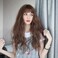 6"x6" Hair Forehead Replacement Piece Clip in Loose Wavy Supplement Topper With Wispy Fringe for Thinning Hair Black
