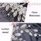 Urieo Wedding Rhinestone Hair Comb Silver Pearl Bride Hair Side Combs Flower Bridal Sparkly Crystal Hair Accessories for Women and Girls
