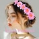 GRAEEN Flower Headband Sunflower Hair Wreath Festival Hair Band Yellow Hair Headpiece for Women (Y-Pink)