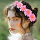GRAEEN Flower Headband Sunflower Hair Wreath Festival Hair Band Yellow Hair Headpiece for Women (Y-Pink)