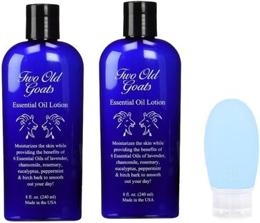 Two Old Goats Lotion 8oz (Pack of 2) - with Exclusive Travel Bottle