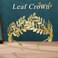 JEAIRTS Leaf Wedding Crown Headband Gold Greek Goddess Headpiece Leaf Bridal Tiara Hair Pieces Headwear Festival Prom Wedding Hair Accessories for Women