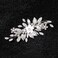Jeairts Flower Rhinestone Hair Clips Silver Leaf Wedding Hair Pieces Glitter Floral Headpiece Hair Barrette Crystal Bridal Hair Accessories for Women and Girls