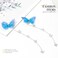 BARTOSI Blue Butterfly Hair Clips Silver Butterflies Hair Barrettes Cute Tassel Decorative Hair Accessories for Women and Girls (Pack of 2)