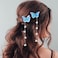 BARTOSI Blue Butterfly Hair Clips Silver Butterflies Hair Barrettes Cute Tassel Decorative Hair Accessories for Women and Girls (Pack of 2)