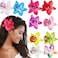Bartosi Hawaiian Flower Hair Clips Orchid Flower Hair Barrettes Beach Floral Hair Pieces Hair Accessories for Women and Girls (Pack of 9)