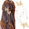Bartosi Butterfly Clips Hair Gold Hair Barrettes Fluttering Tassel Hair Accessories Set for Women and Girls (Pack of 2)