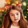 BARTOSI Christmas Hair Clip Reindeer Antlers Hair Clips Xmas Bow Hairpin Christmas Hair Accessories for Women and Girls (Pack of 2)