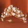 GORTIN Flower Crown Leaf Bridal Headpiece Crystal Headband Bride Wedding Tiara Hair Accessories for Women