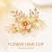 BARTOSI Flower Bridal Hair Clips Gold Leaf Hair Barrettes Pearl Hair Pins Bride Wedding Hair Accessories for Women and Girls