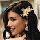 BARTOSI Flower Bridal Hair Clips Gold Leaf Hair Barrettes Pearl Hair Pins Bride Wedding Hair Accessories for Women and Girls