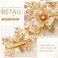 BARTOSI Flower Bridal Hair Clips Gold Leaf Hair Barrettes Pearl Hair Pins Bride Wedding Hair Accessories for Women and Girls