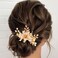 BARTOSI Flower Bridal Hair Clips Gold Leaf Hair Barrettes Pearl Hair Pins Bride Wedding Hair Accessories for Women and Girls
