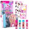 Barbie Lip Balm Set for Girls - Bundle with 4 Barbie Lip Balm Tubes Plus Stickers and More   Barbie Lip Balm Kit for Kids, Toddlers