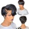Short Pixie Cut Bob Wig Lace Front Wigs 13&times;4 Brazilian Hair Wigs 150% Density Glueless Human Hair Wigs Pre Plucked for Black Women With Baby Hair Natural Hairline 8 inch