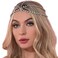 Crystal Head Chain Jewelry 20s Rhinestone Headpieces Vinatge Hair Jewelry Sparkly Headband Hair Accessories for Women (Silver-Boho)