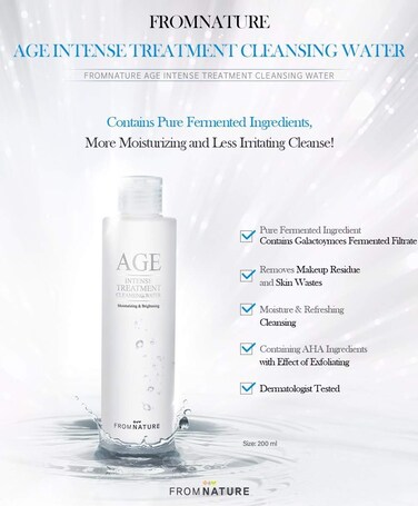 AGE Intense Treatment Cleansing Water (200ml 6.7 oz) by From Nature Makeup Cleansing