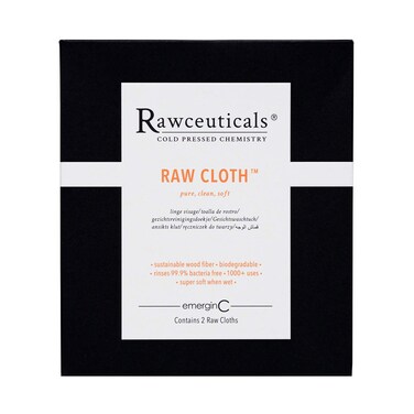 emerginC Rawceuticals Raw Cloth - Reusable Facial Cloth - Eco-Friendly Face Wipe (2 Cloths)