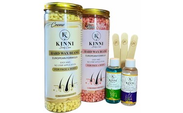 Hard Wax Beans/Beads Kit - 1000g, 2.2 lbs, 1kg, 35 Oz - 2 Jars of CREME &amp; ROSE   Painless Wax for All Body Areas   Hair Removal for PCOS, Unwanted Hair.